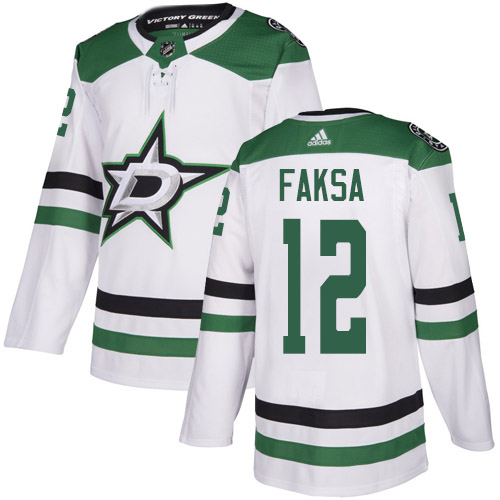 Adidas Dallas Stars #12 Radek Faksa White Road Authentic Youth Stitched NHL Jersey